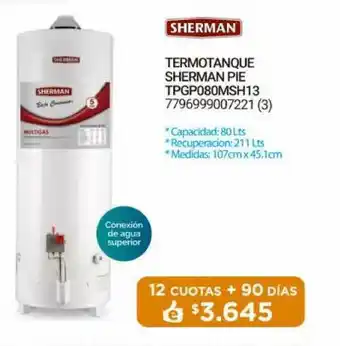 Punto Blu Sherman Thermotanque Pie Tpgp080msh13 oferta