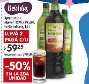 Supermercados Aiello Aperitivo Sin Alcohol Primer Precio, Varios Sabores, 1,5 L oferta