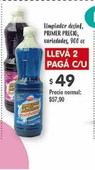 Supermercados Aiello Limpiador Desinf, Primer Precio, Variedades, 900cc oferta