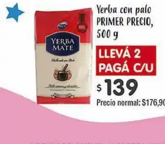 Supermercados Aiello Yerba Con Palo Primer Precio, 500g oferta