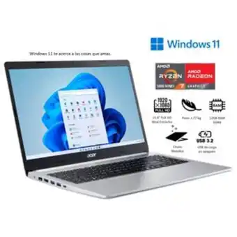Frávega Notebook acer 15.6" amd ryzen 7 12 gb aspire 5 a515-45-r6uj oferta