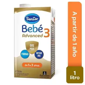 Sancor bebe fórmula láctea advanced 3 x 1 lt