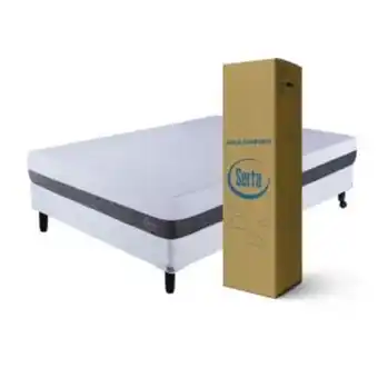 Sommier Center Sommier y colchón en caja espuma serta box visco 2 plazas (140x190) oferta