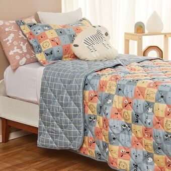 Arredo Cubrecama 1 plaza reversible caritas patch oferta