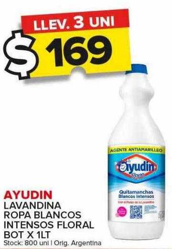 Carrefour Maxi Ayudin lavandina ropa blancos intensos floral bot oferta