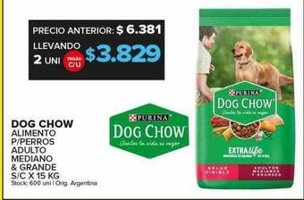 Carrefour Maxi Dog chow alimento p-perros adulto mediano & grande s-c oferta