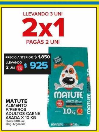 Carrefour Maxi Matute alimento p-perros adultos carne asada oferta