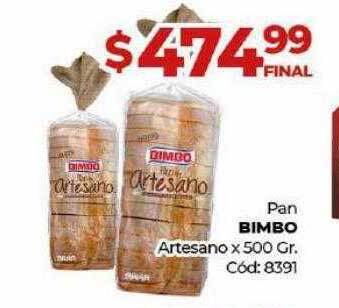 Diarco Pan bimbo artesano x 500 gr oferta