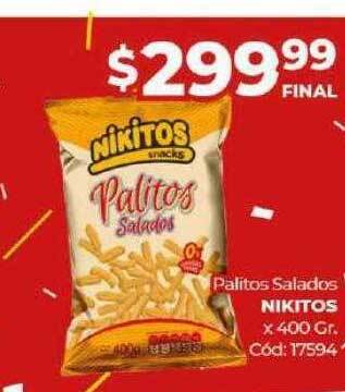 Diarco Palitos salados nikitos x 400 gr oferta