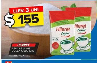 Carrefour Maxi Hileret azucar light bolsa x 500 grs oferta