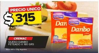 Carrefour Maxi Cremac queso danbo feteado x 180 grs oferta