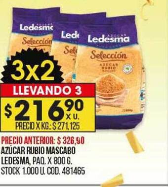 Coto Azúcar rubio mascabo ledesma oferta