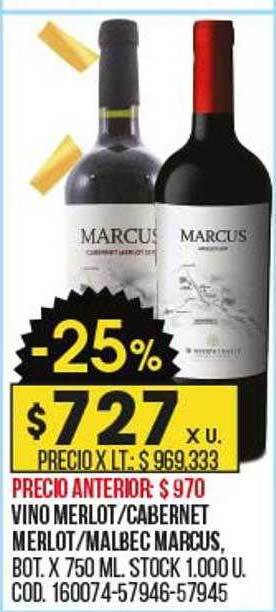 Coto Vino merlot cabernet merlot malbec marcus oferta