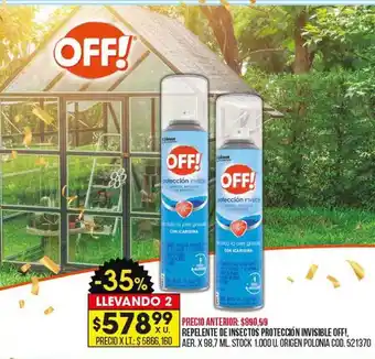 Coto Repelente de insectos protección invisible off! oferta