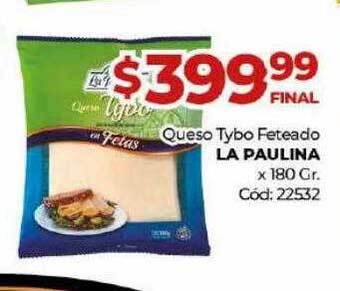 Diarco Queso tybo feteado la paulina x 180 gr oferta