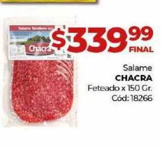Diarco Salame chacra feteado x 150 gr oferta