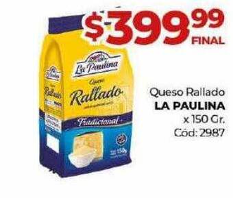 Queso rallado la paulina x 150 gr