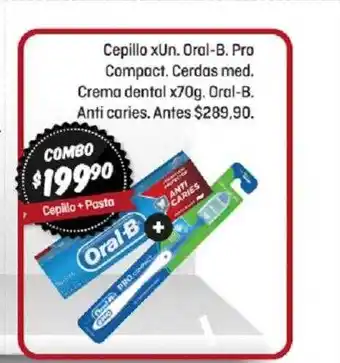 Cepillo oral-b pro compact cerdas med crema dental oral-b anti caries