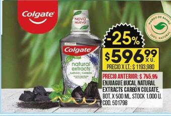Coto Enjuague bucal natural extracts carbón colgate oferta
