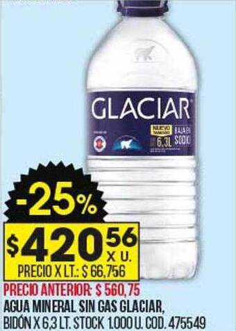 Coto Agua mineral sin gas glaciar oferta