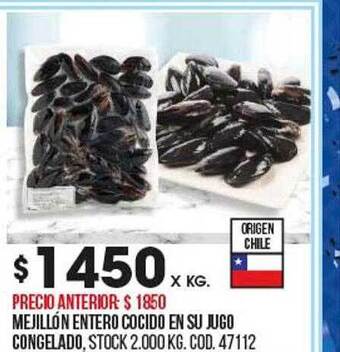 Coto Mejillón entero cocido en su jugo congelado oferta