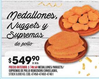 Coto Medallones nuggets supremas de pollo rebozados congelados oferta