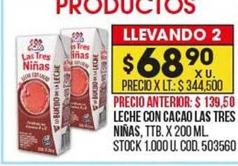 Coto Leche con cacao las tres niñas oferta