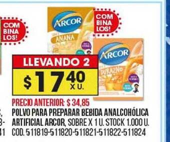 Coto Polvo para preparar bebida analcohólica artificial arcor oferta