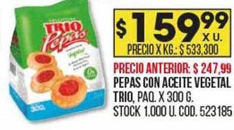 Coto Pepas con aceite vegetal trio oferta