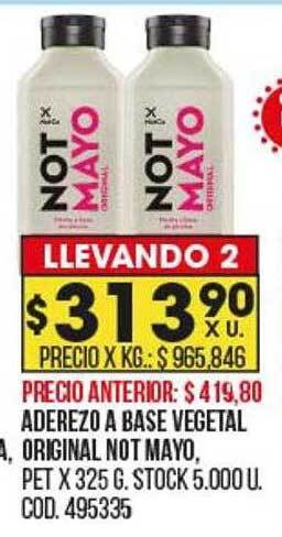 Coto Aderezo a base vegetal original not mayo oferta