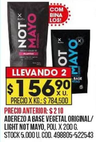 Coto Aderezo a base vegetal original light not mayo oferta