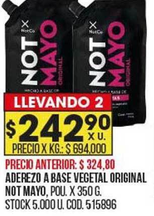 Coto Aderezo a base vegetal original not mayo oferta