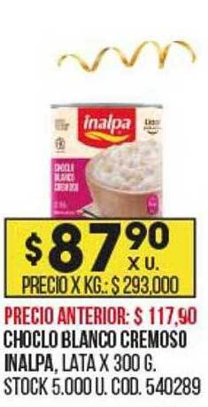 Coto Choclo blanco cremoso inalpa oferta