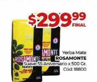 Diarco Yerba mate rosamonte suave 55 aniversario x 500 gr oferta