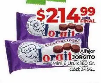 Diarco Alfajor jorgito x 160 gr oferta