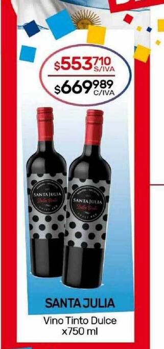 Nini Mayorista Santa julia vino tinto dulce oferta