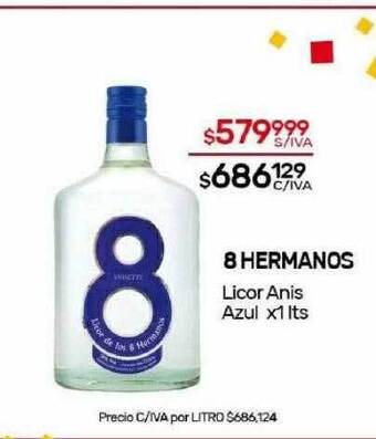 Nini Mayorista 8 hermanos licor anis azul oferta
