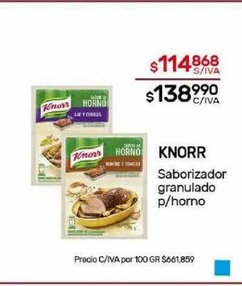 Nini Mayorista Knorr saborizador granulado p horno oferta
