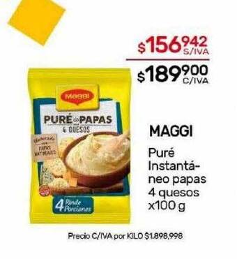 Nini Mayorista Maggi puré instantáneo papas 4 quesos oferta