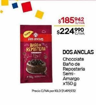 Nini Mayorista Dos anclas chocolate baño de reposteria semi-amargo oferta
