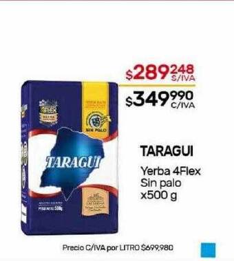 Nini Mayorista Taragui yerba 4flex sin palo oferta