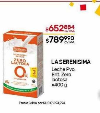 Nini Mayorista La serenisima leche pvo ent zero lactosa oferta