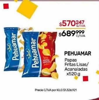 Nini Mayorista Pehuamar papas fritas lisas acanaladas oferta