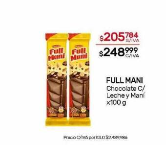 Nini Mayorista Full mani chocolate c leche y maní oferta