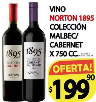 Supermercados Mariano Max 1895 Colección Malbec-Cabernet Vino Norton X 750 CC oferta