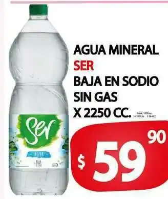 Ser Agua Mineral Baja En Sodio Sin Gas X 2250 Cc