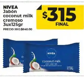 Supermayorista Vital Nivea Jabón Coconut Milk Cremoso 3u x 125gr oferta