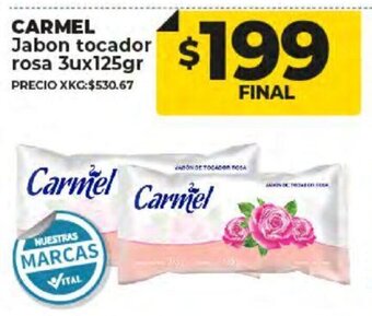 Carmel Jabon Tocador Rosa 3u x 125gr