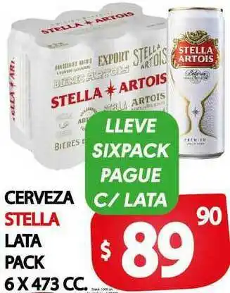 Supermercados Mariano Max Stella Cerveza Lata Pack 6 X 473 Cc oferta
