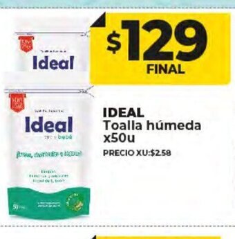 Supermayorista Vital Ideal Toalla Húmeda x 50u oferta